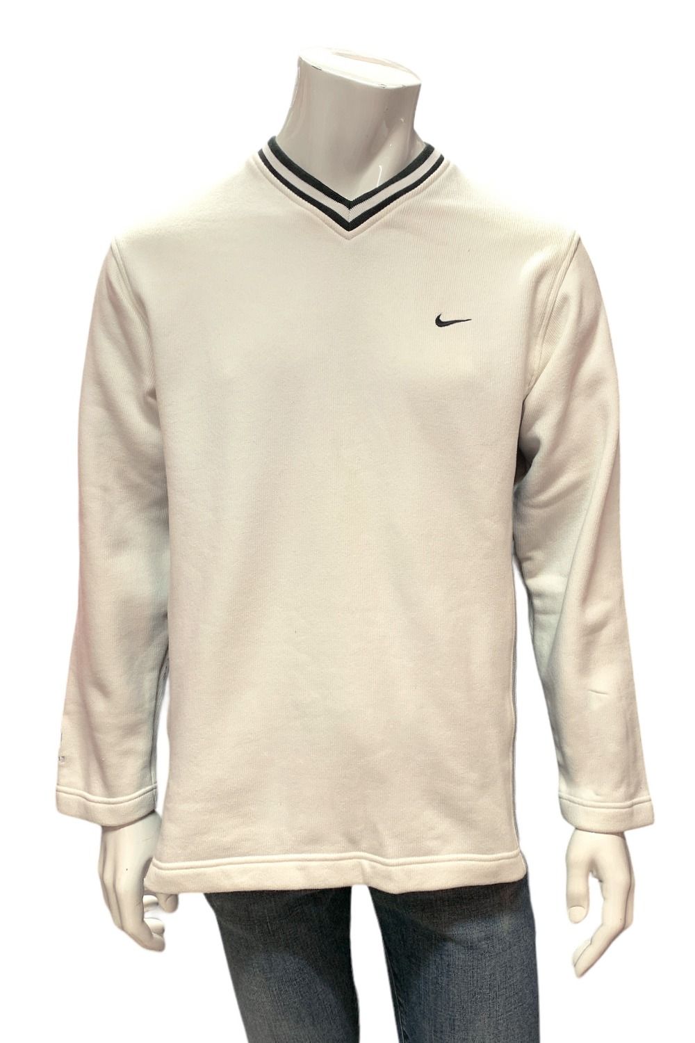 Мъжка блуза Nike 171461-100-S 10-461  Дълъг ръкав  V-образно деколте  Памук  S  Бял
