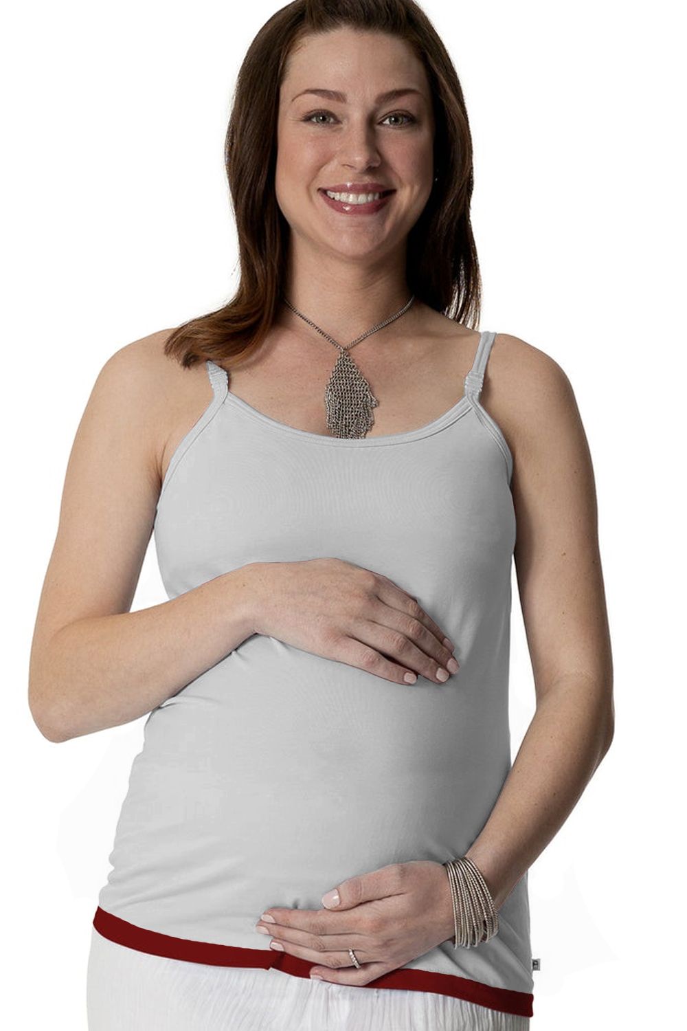 Дамски потник за бременни JUP Glamourmom 11001-1-58 10-183  Тънки презрамки  С вграден сутиен за кърмене  Сив  XL