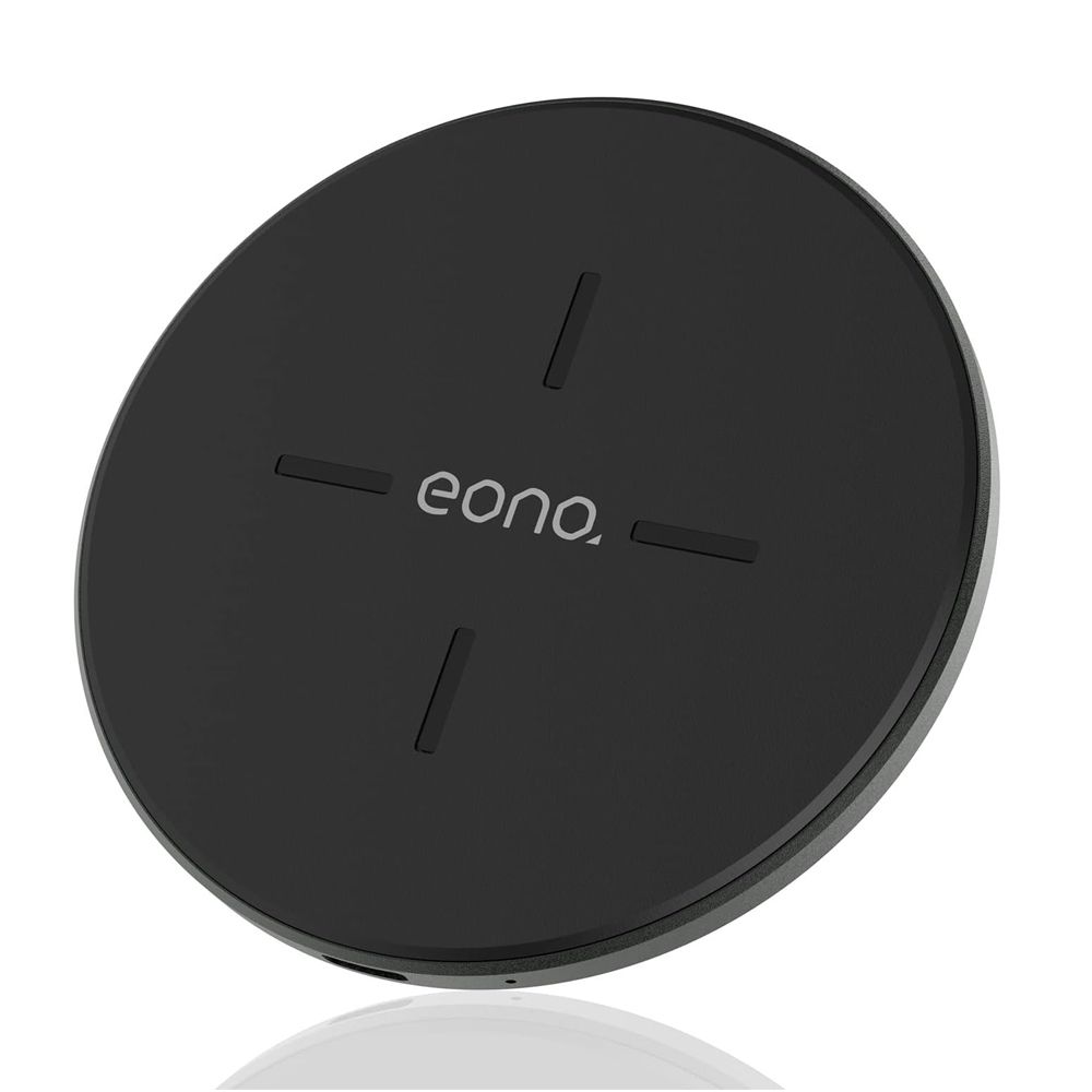 Безжично зарядно устройство Eono  11143-53 8865-18  Qi сертифицирано  Черен  9 см диаметър