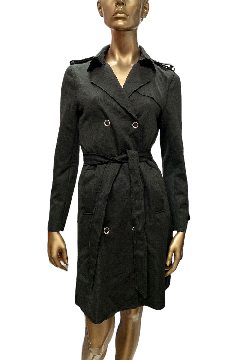 Дамско палто Stradivarius 8222039 10-445  Закопчаване с копчета  Памук  S  Черен