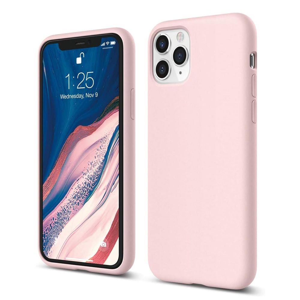 Кейс elago 0717267 8865-20, За iPhone 11 Pro, Микрофибър отвътре, 3-слойна защита, Силикон, Розов, 5.8"
