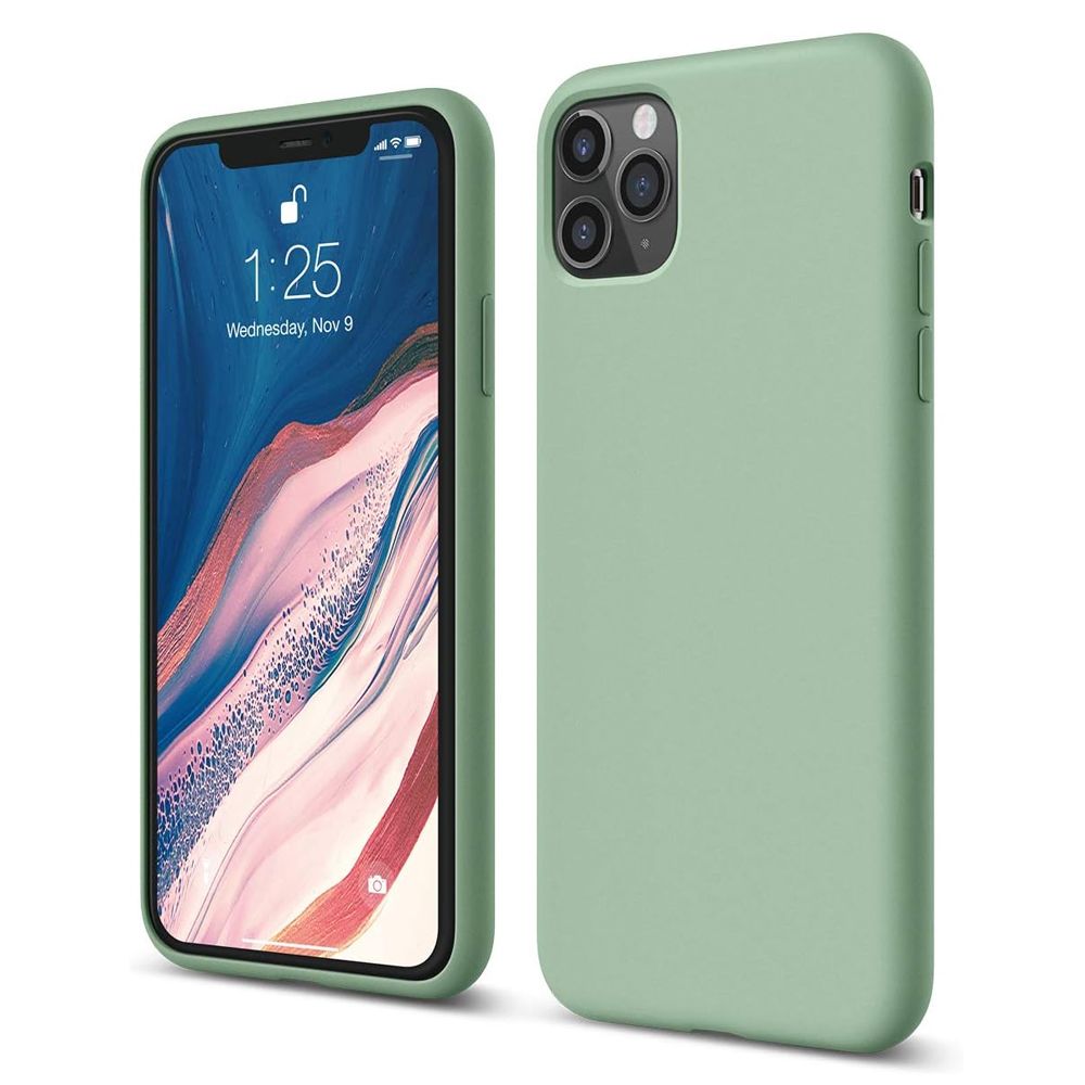 Кейс elago 6793576 8865-22  За iPhone 11 Pro Max  Микрофибър отвътре  3-слойна защита  Силикон  Светлозелен  6 5 quot 