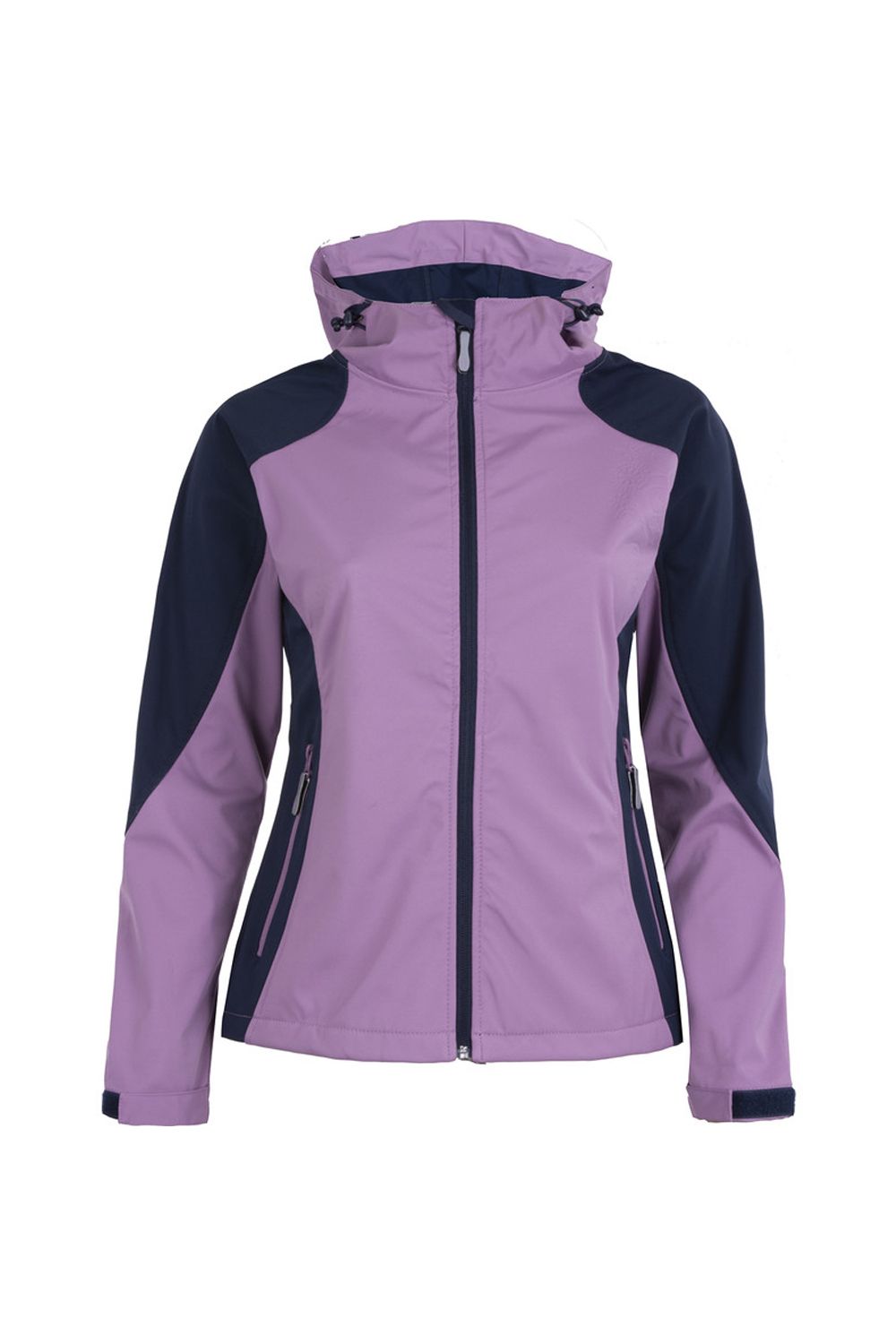 Дамско яке YOWIE 6174450 8865-37  Soft shell  С качулка  Релефен печат с цветя  Лилав Тъмносин  XXL