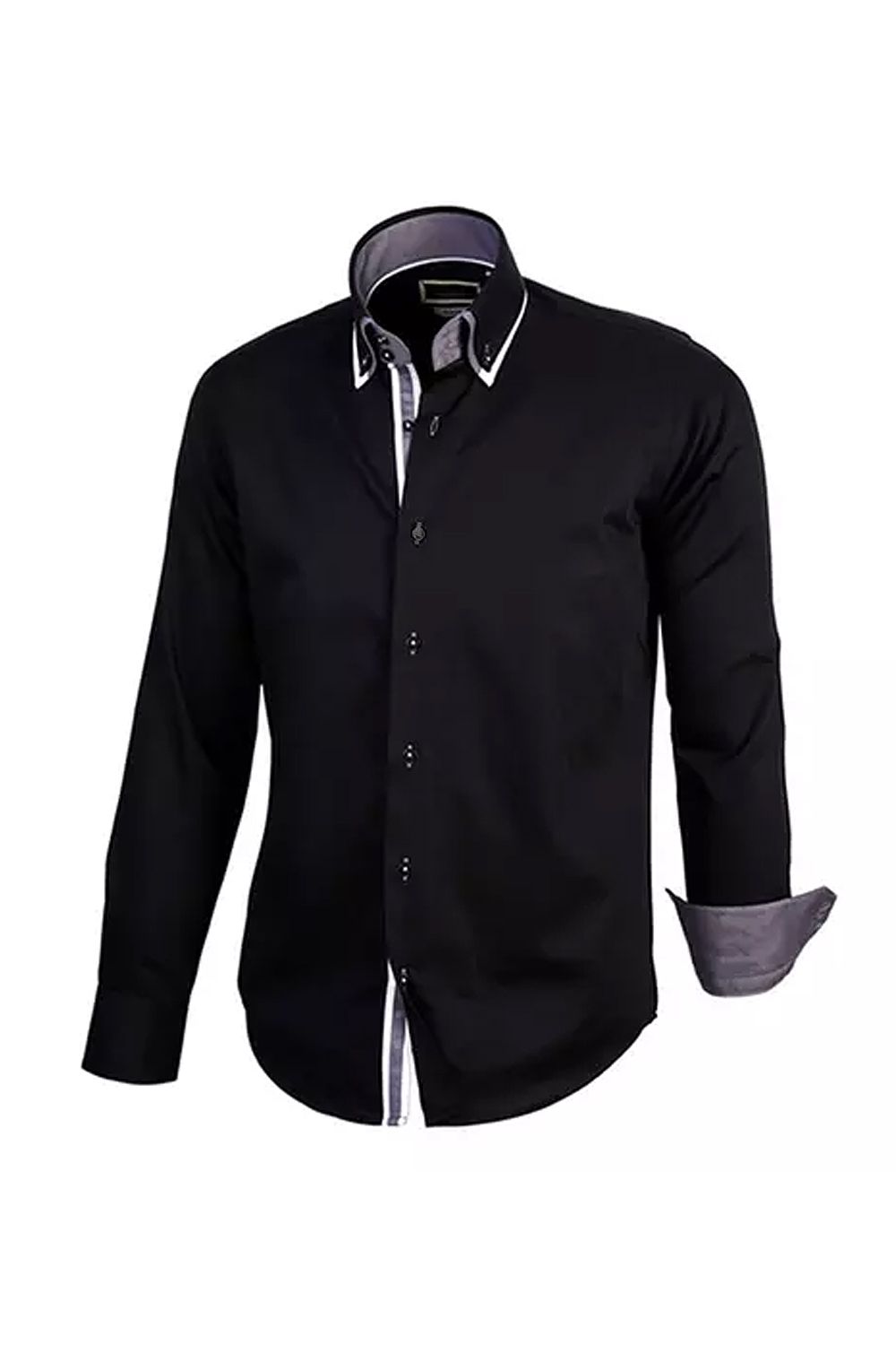 Мъжка риза Tonelli 16272794 10-460  Slimfit модел  Памук  M  Черен