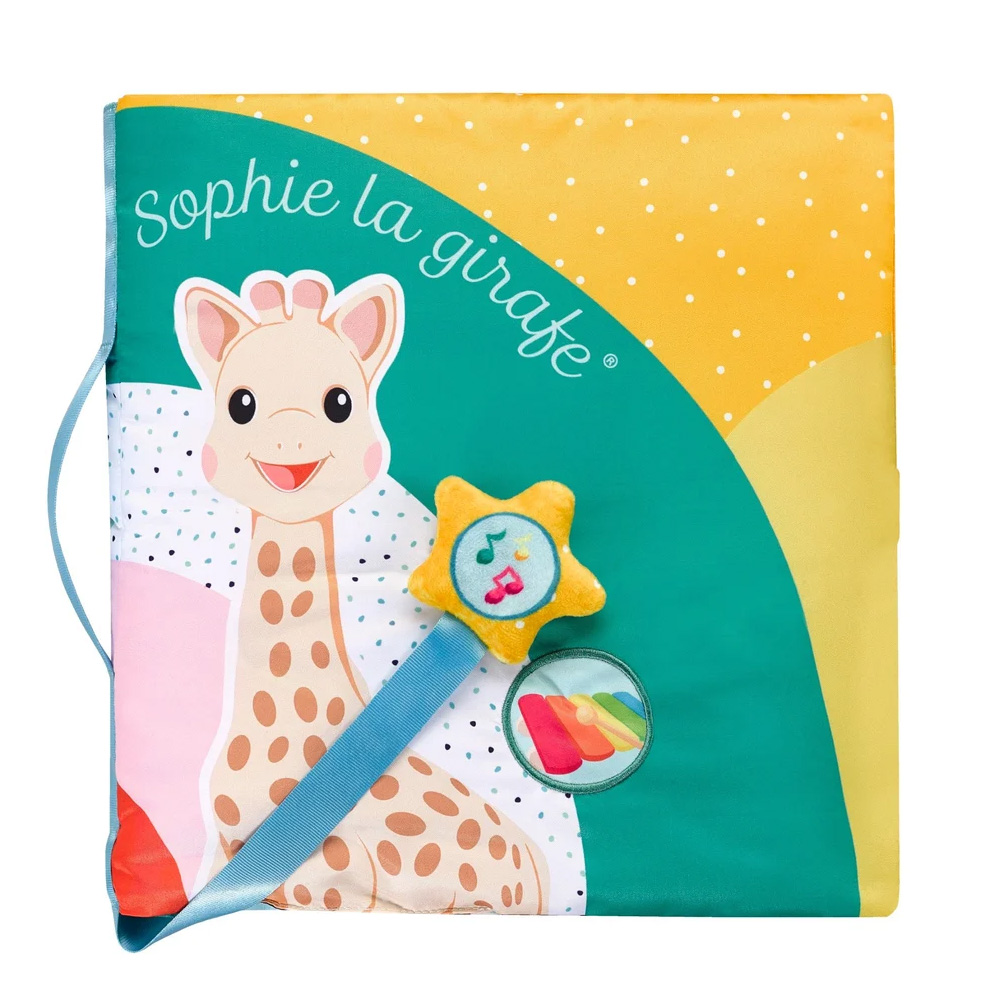 Интерактивна детска сензорна книжка Vulli Sophie la girafe 2308525 1-149  Touch  amp  Play  Със звуци и мелодии  3м   30 х 30 см  Многоцветен