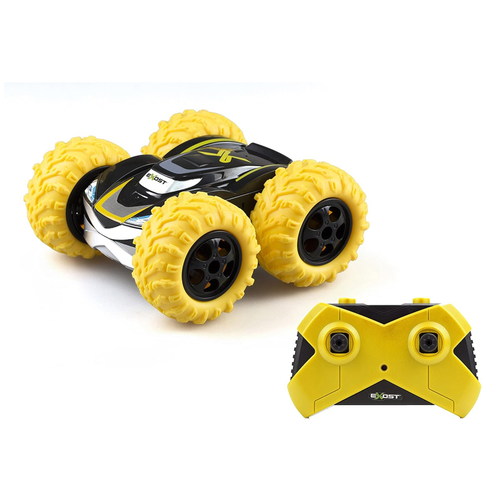 Радиоуправляема кола Silverlit Exost 360 Cross 3547259 1-149  Двустранна  360 deg  завъртане и шофиране  Всякакви повърхности  12 км ч  5  год  15 x 14 5 см  Жълт