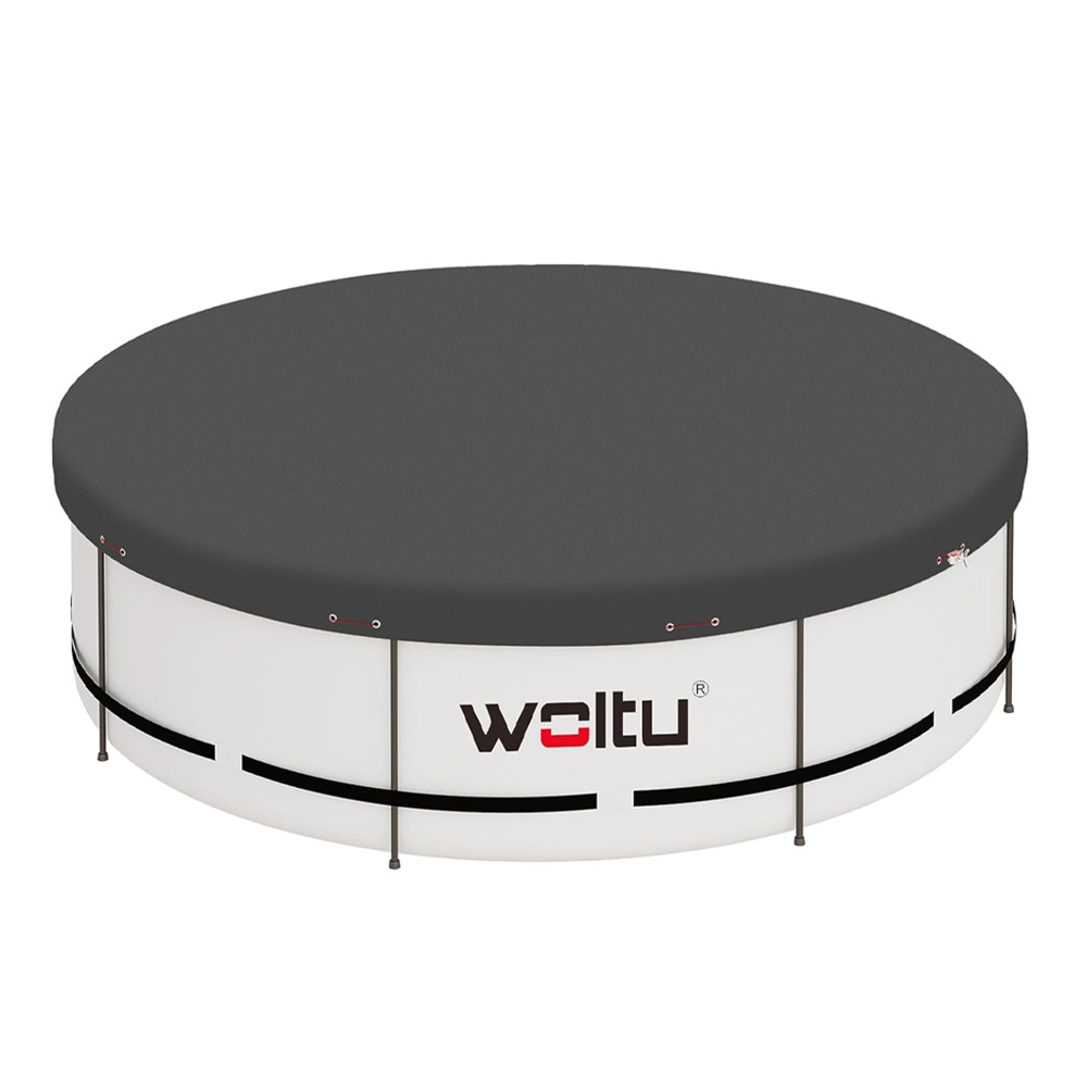 Покривало за кръгъл басейн Woltu 2516965 ML2-25-2  Водоустойчив  UV устойчив  PE 200 г м sup2   Диаметър 360 см  Тъмносив