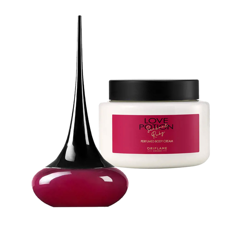 Комплект за жени Oriflame Love Potion Sensual Ruby  Парфюмна вода 50 мл   Парфюмиран крем за тяло 250 мл  2 части