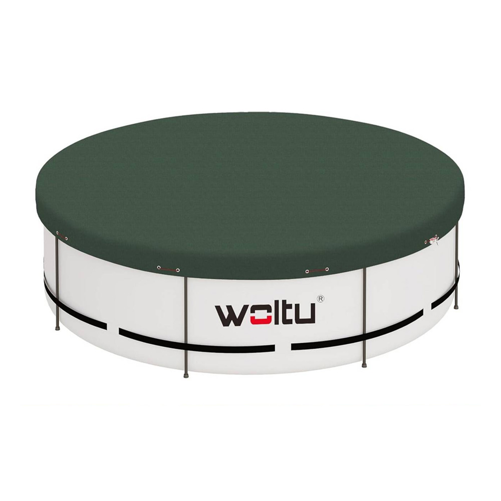 Покривало за кръгъл басейн Woltu 5149101  PE 200 г м sup2   С въже и алуминиев фиксатор   Oslash  360 см  Зелен