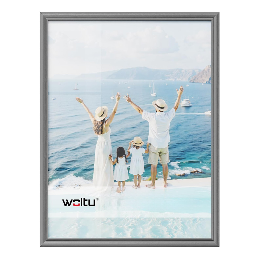 Фото рамка Woltu 5147848 DC  За стена  С пластмасов защитен панел  FSC-сертифицирано масивно дърво  30 x 40 см  Сив