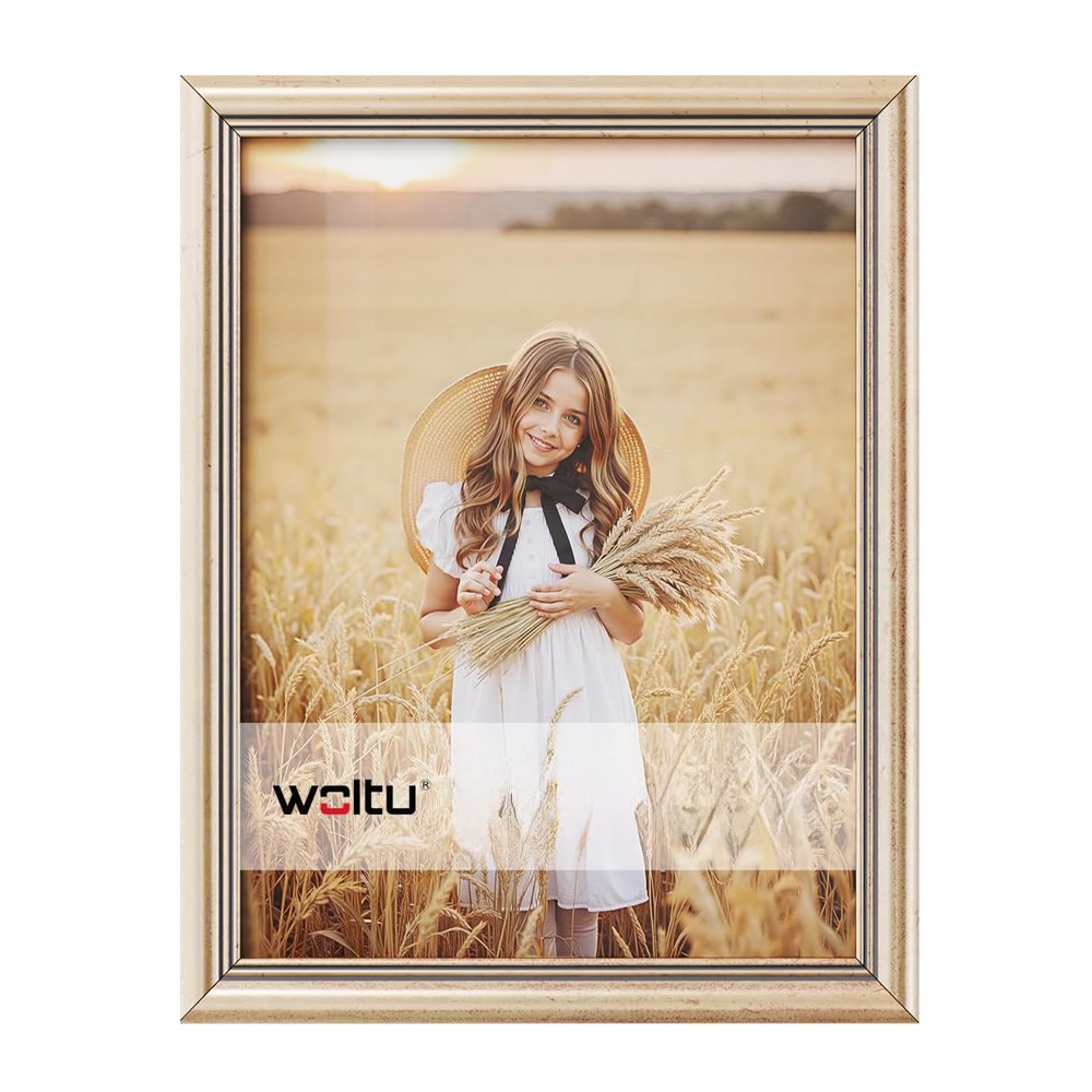 Фото рамка WOLTU Artos  7187029 DC  За стена и повърхност  Масивна дървесина и стъкло  15 x 20 см  Златист