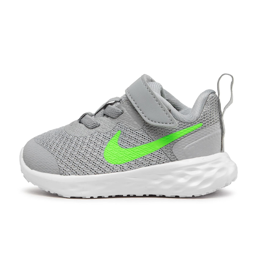 Бебешки маратонки Nike Revolution 6 NN (TDV) DD1094-009-195 50-3, с велкро, 19.5 EU, Light Smoke Grey/Green Strike