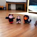 Комплект плюшени играчки Chippo #21-44-52 1-111, Две маймунки и калинка, 15 см, Многоцветен_0