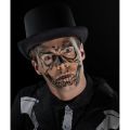 Комплект Smiffys Make-Up FX Skull Face Tattoo Transfer Kit *150474 1-10, Трансферна татуировка за лице Череп, Хелоуин, Черен, 29 x 20 см_2