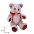 Плюшена играчка Chippo 21-99-224 1-117, Мече, Червена панделка, 25 см, Кафяв_2