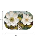 Подложка за баня против плъзгане с 3D печат JUP 231109-8 ML,  80*50cm, Бързосъхнеща и водоабсорбираща, Модел 2 - 2 големи бели цветя_2