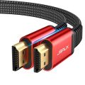 HDMI кабел JSAUX *0469087 8865-14, 4K, HDMI 2.0, До 18 Gbps, UHD 4K@60Hz, 3 метра, Плосък, Червен_0