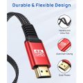 HDMI кабел JSAUX *0469087 8865-14, 4K, HDMI 2.0, До 18 Gbps, UHD 4K@60Hz, 3 метра, Плосък, Червен_1
