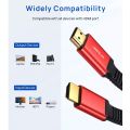 HDMI кабел JSAUX *0469087 8865-14, 4K, HDMI 2.0, До 18 Gbps, UHD 4K@60Hz, 3 метра, Плосък, Червен_2