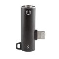 Адаптер JUP Mkoki 0699485 8867-K, Lightning към Lightning/3.5 мм жак, Черен, 3.5 x 2.5 см_1