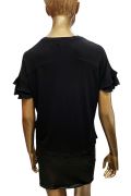 Дамска тениска Stradivarius #9001026 10-444, Къдрици на ръкавите, Памук, S, Черен_2