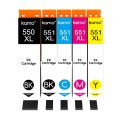 Комплект съвместими мастилени касети kamo 551XL 6775979-A 8865-30, 20 броя, Съвместим с Canon PGI-550/CLI-551 XL_0