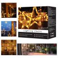 LED светлинна завеса Scobuty *0001851 8865-52/53,  6 големи звезди и 6 малки звезди, 8 режима, 2,5м, Водоустойчиви, Топло бяло_1