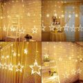 LED светлинна завеса Scobuty *0001851 8865-52/53,  6 големи звезди и 6 малки звезди, 8 режима, 2,5м, Водоустойчиви, Топло бяло_4