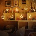LED светлинна завеса Scobuty *0001851 8865-52/53,  6 големи звезди и 6 малки звезди, 8 режима, 2,5м, Водоустойчиви, Топло бяло_5