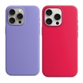 Комплект  предпазни силиконови калъфи за iPhone 15 Pro Max *5030280-MX-BD, DC, 2 броя, Лилав и Цикламен_0