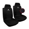 Комплект универсални калъфи за автомобил Woltu 2684177 ML2-25-2, 2 броя, За предна седалка, За предни седалки, Съвместими със странични Airbag, 3-слойни, Черен_0
