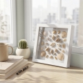 3D фото рамка-касичка EUGAD 8257673 DC, За стена и маса, С прозрачен пластмасов панел, MDF, 22 x 22 см, Бял_1