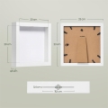 3D фото рамка-касичка EUGAD 8257673 DC, За стена и маса, С прозрачен пластмасов панел, MDF, 22 x 22 см, Бял_2