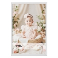 Фото рамка Woltu 7248119 DC, За стена, С пластмасов защитен панел и паспарту, Дърво, 30 x 45 см, Бял_0
