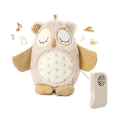 Плюшена играчка за приспиване Cloud b 169464080, Nighty Night Ow, Със сензор за звук, 8 успокояващи звука и мелодии, Бежов_1