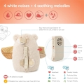 Плюшена играчка за приспиване Cloud b 169464080, Nighty Night Ow, Със сензор за звук, 8 успокояващи звука и мелодии, Бежов_5