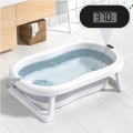 Сгъваема бебешка вана с дигитален термометър Chippo 6543689 ML1, 75 см, Бял/Сив_1