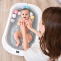 Сгъваема бебешка вана с дигитален термометър Chippo 6543689 ML1, 75 см, Бял/Сив_2