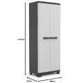 Многофункционален шкаф за съхранение Keter Linear 169693065 35-3, регулируеми рафтове, 68x39x173cm, Бял/Сив, до 15кг на рафт_1