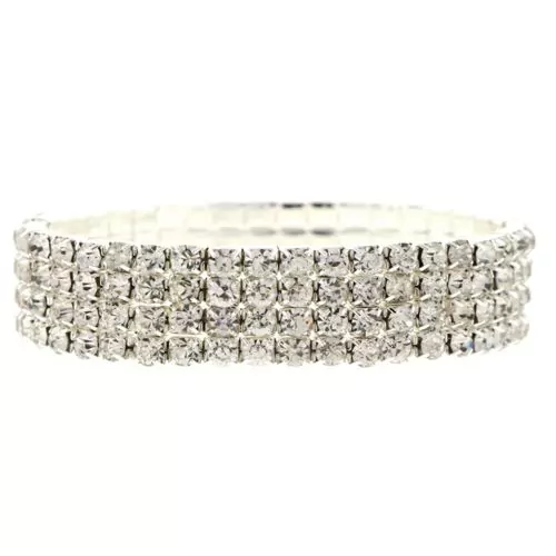 Дамска гривна The Veuer 16754834-11-26-439  4-редна със SWAROVSKI ELEMENTS  Сребрист