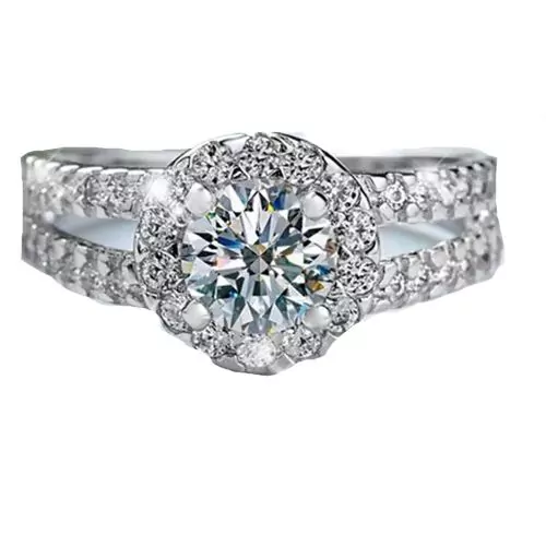 Блестящ пръстен The Veuer  17817020-11-26-550  С кристали Swarovski Elements  Сребрист  Размер 17мм