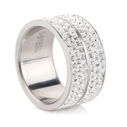 Пръстен от неръждаема стомана The Veuer Elyna с кристали Swarovski Elements  Сребрист  р-р 9  18 9mm  17794219  11-26-188