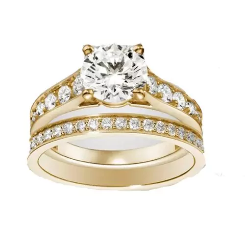 Комплект пръстени Luxury Crystal In 17823589-11-26-3  С кристали Swarovski Elements  Златист  Размер 16мм