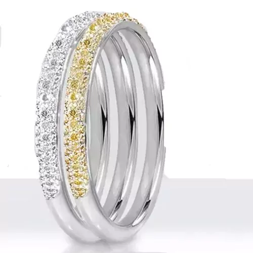 Комплект пръстени Luxury Crystal In  17831580-11-26-510  2 броя  Бяло  и жълто злато  Размер 17мм