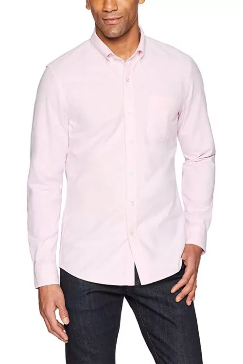 Мъжка риза Find Goodthreads 0184462-A14783  Дълги ръкави  Памук  Розов  L