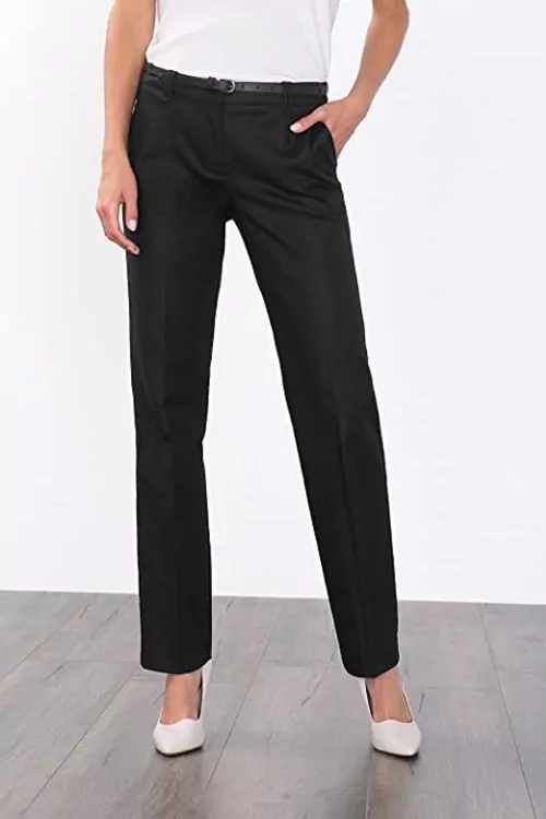 Дамски панталон Esprit 124697318-10-31  Medium rise  Straight Leg  С колан  Черен  38 L34