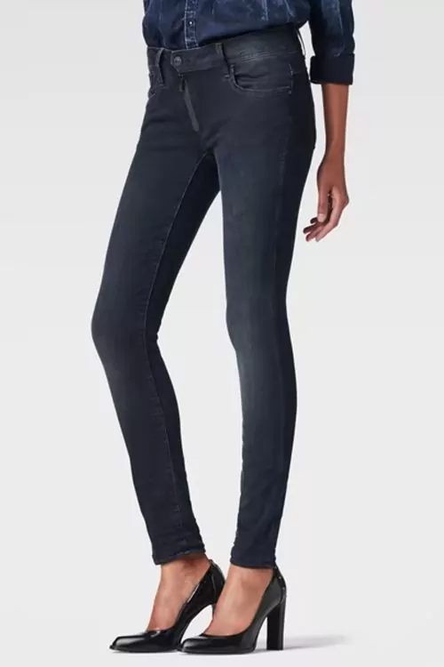 Дамски дънки G Star Raw 159567039-10-37-E  Skinny  Страничен цип  Тъмносин индиго  W25 L30