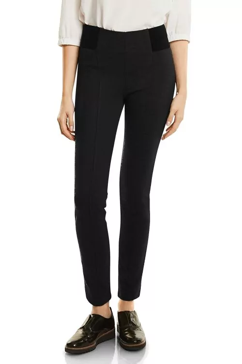 Дамски панталон Street One 167168646 10-20   Тип Клин  Slim Fit  Без закопчаване  Черен  40 L