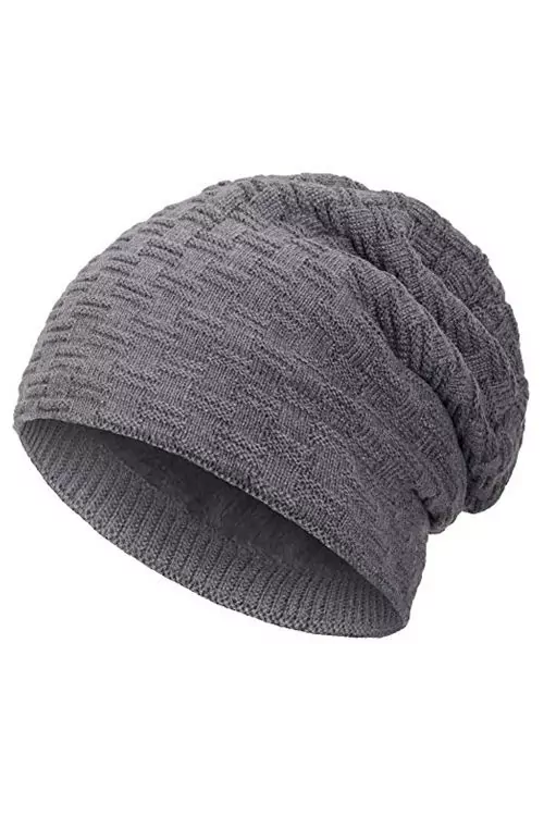 Дамска шапка Compagno 174294139-10-39-E  Плетена  Топла поларена подплата  Тъмносив  One size