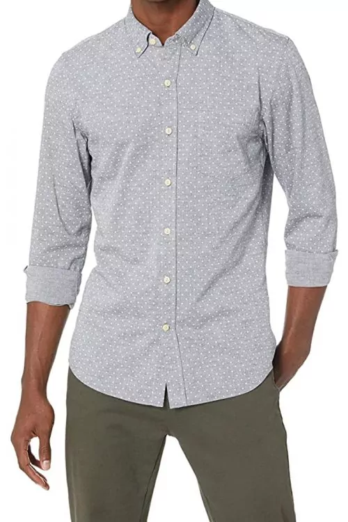 Мъжка риза Find Goodthreads 0634523-A14783  Slim Fit  Дълги ръкави  С джобче  Памук 